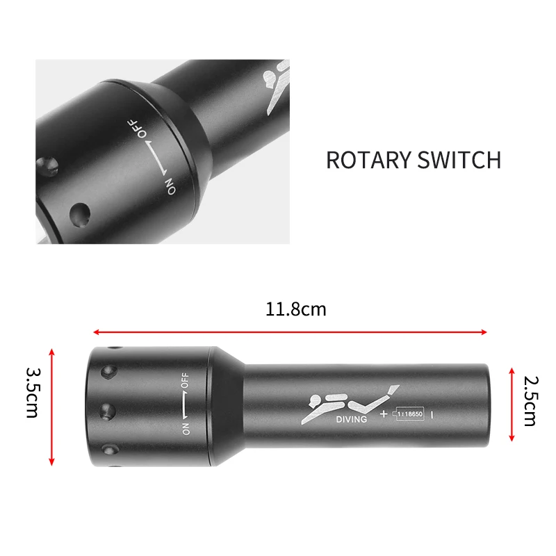 New T6 LED Diving Torch Long-R – Aquatic Diving recenzja i cena