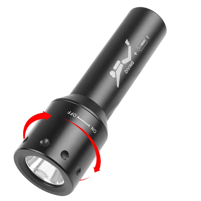 New T6 LED Diving Torch Long-R – Aquatic Diving recenzja i cena